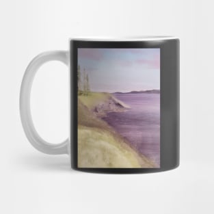 Lilac lake oil painting by Tabitha Kremesec Mug